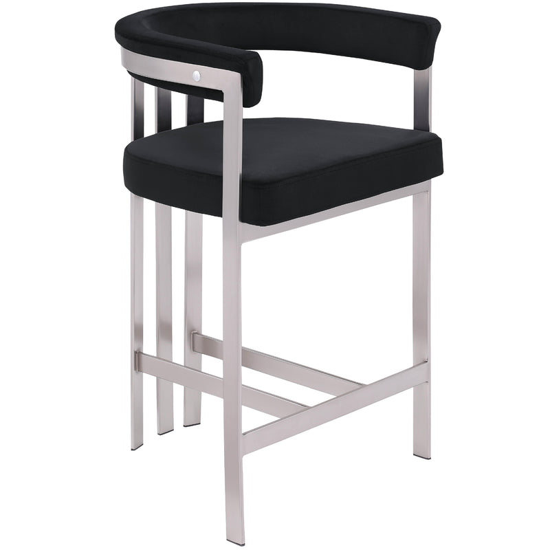 Meridian Marcello Black Velvet Counter Stool IMAGE 4