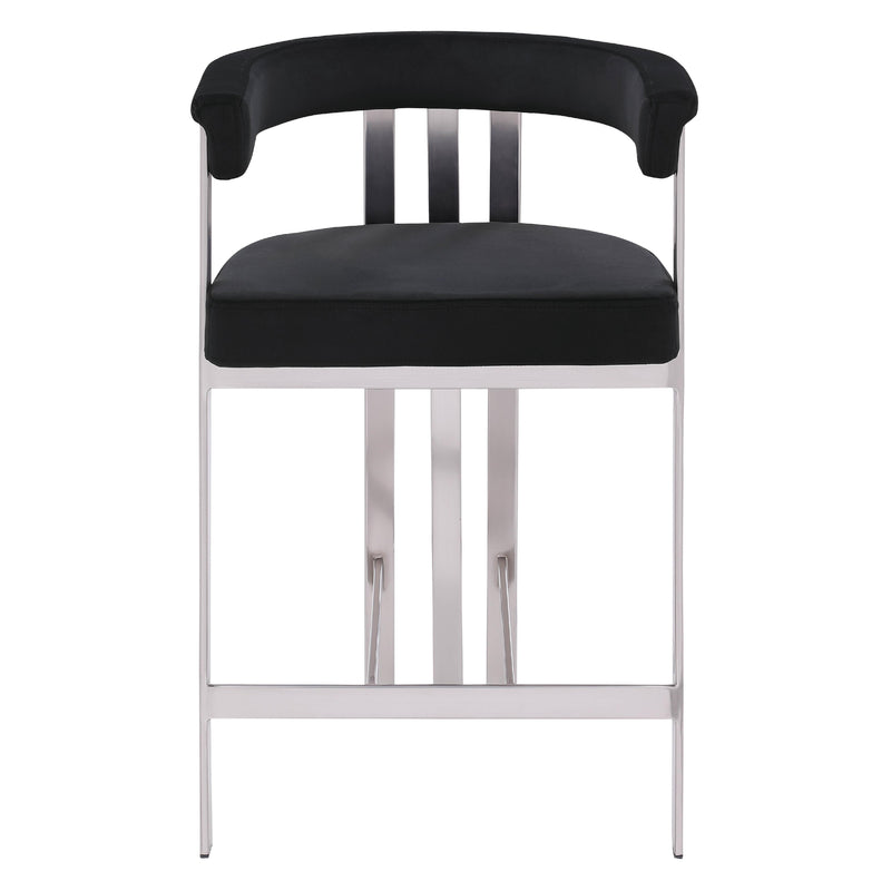 Meridian Marcello Black Velvet Counter Stool IMAGE 5