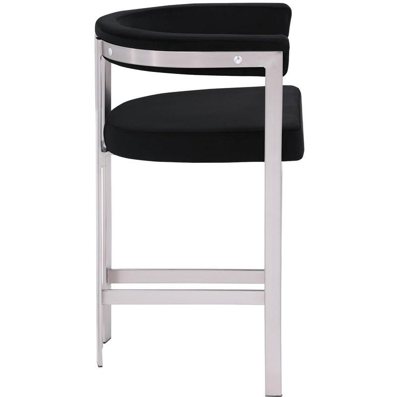 Meridian Marcello Black Velvet Counter Stool IMAGE 6