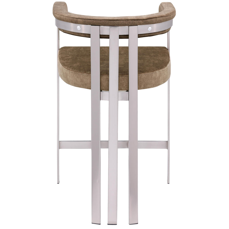 Meridian Marcello Brown Velvet Counter Stool IMAGE 3