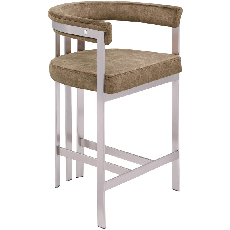 Meridian Marcello Brown Velvet Counter Stool IMAGE 4