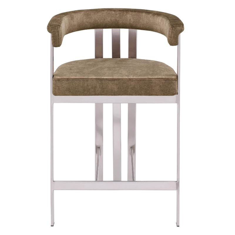 Meridian Marcello Brown Velvet Counter Stool IMAGE 5