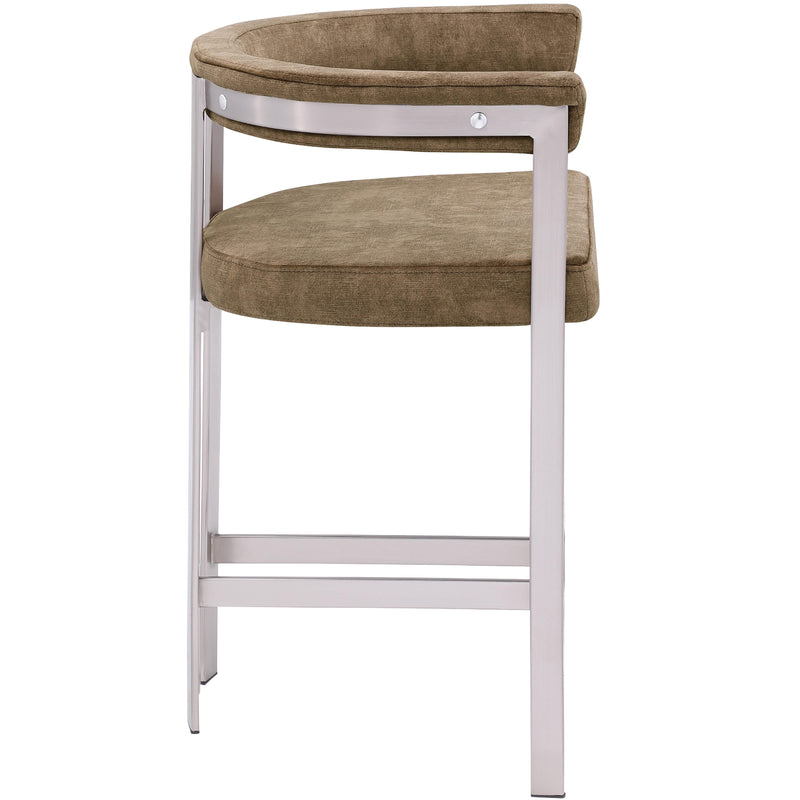 Meridian Marcello Brown Velvet Counter Stool IMAGE 6