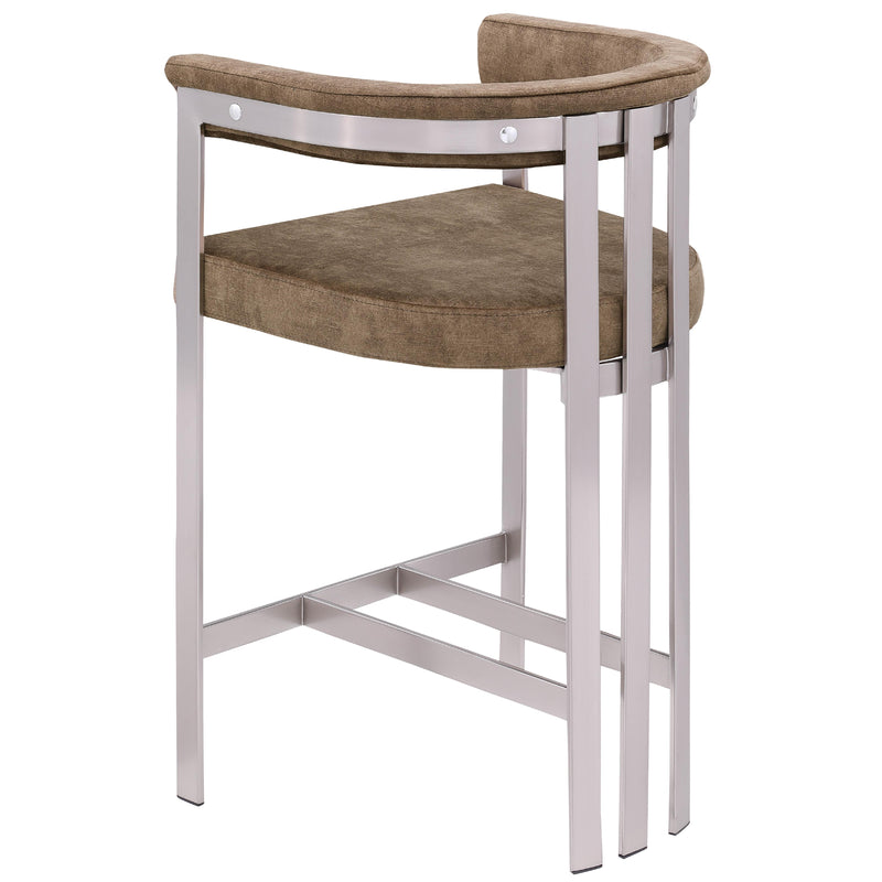 Meridian Marcello Brown Velvet Counter Stool IMAGE 7