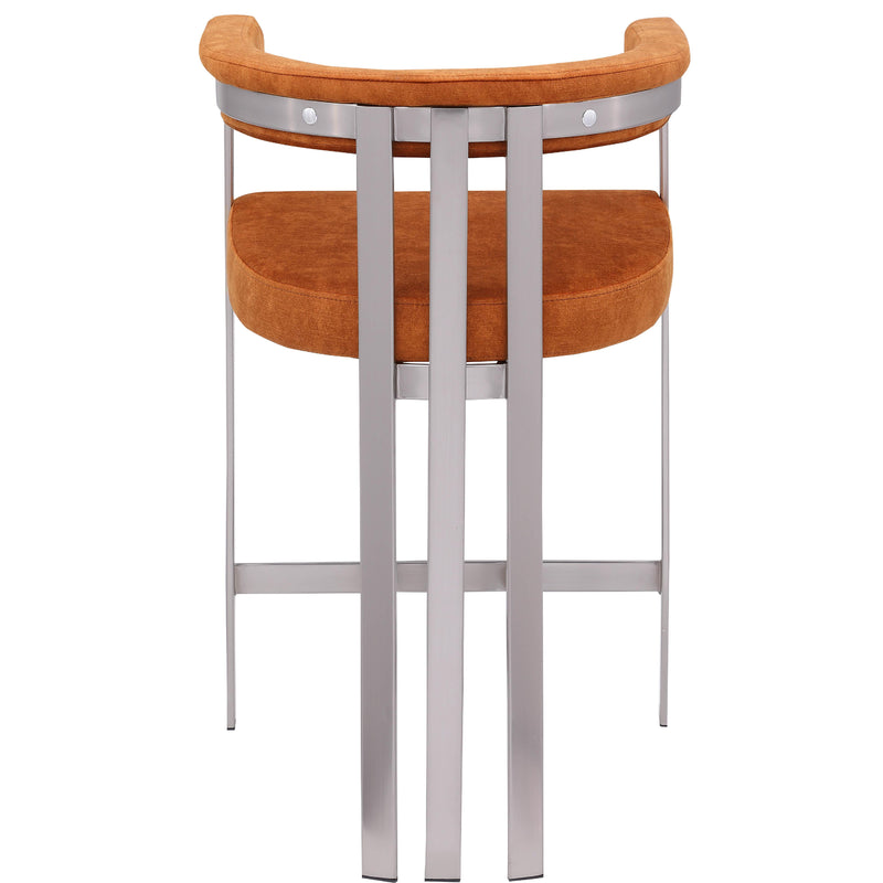 Meridian Marcello Cognac Velvet Counter Stool IMAGE 3