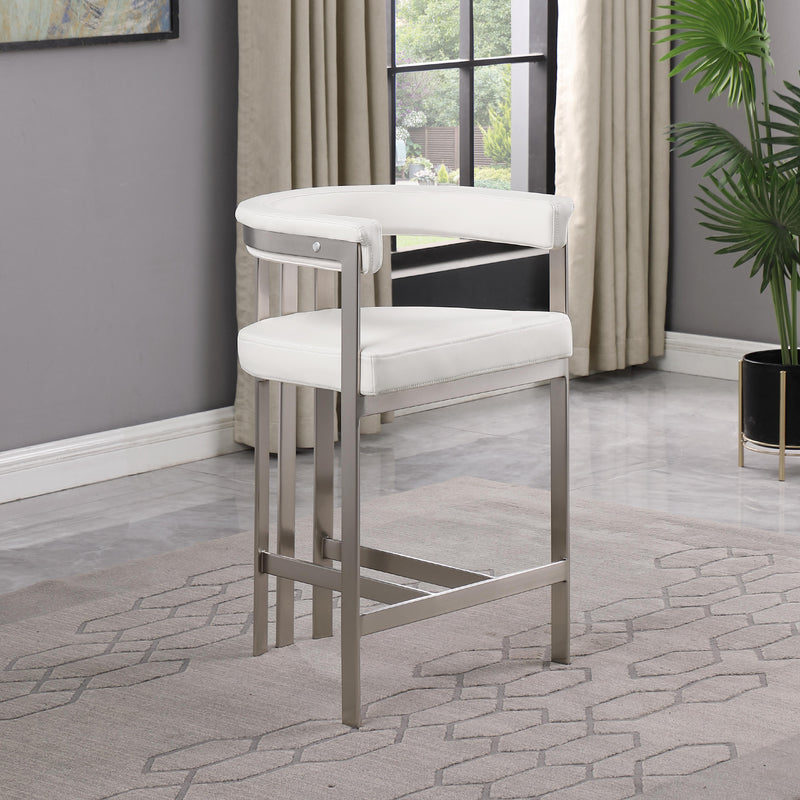 Meridian Marcello Cream Vegan Leather Counter Stool IMAGE 2