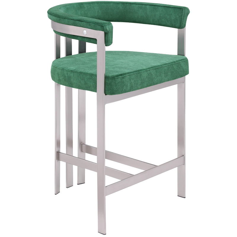 Meridian Marcello Green Velvet Counter Stool IMAGE 4