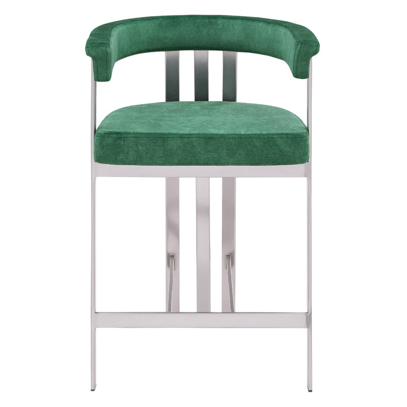 Meridian Marcello Green Velvet Counter Stool IMAGE 5