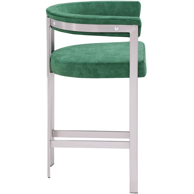 Meridian Marcello Green Velvet Counter Stool IMAGE 6