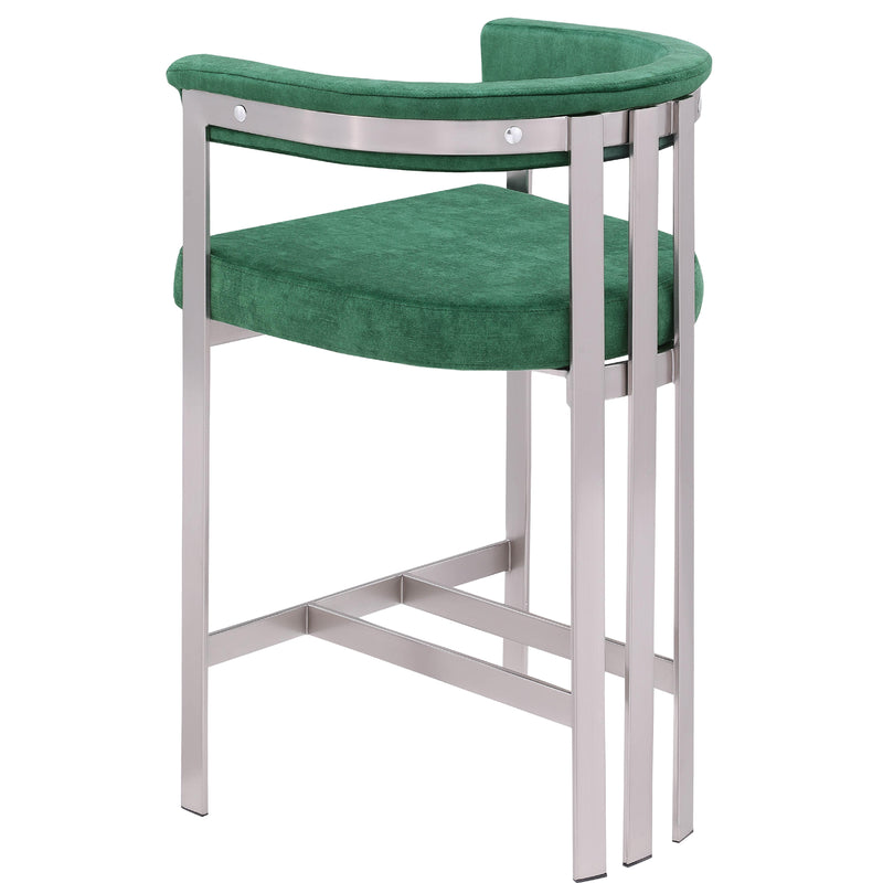 Meridian Marcello Green Velvet Counter Stool IMAGE 7