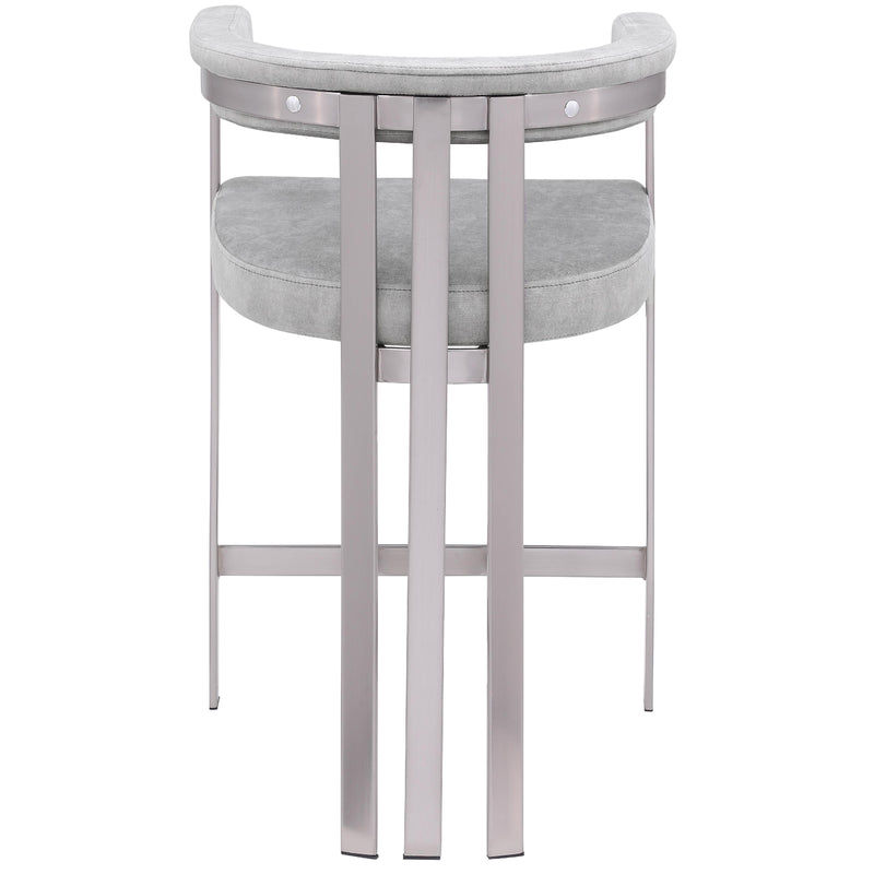 Meridian Marcello Grey Velvet Counter Stool IMAGE 3