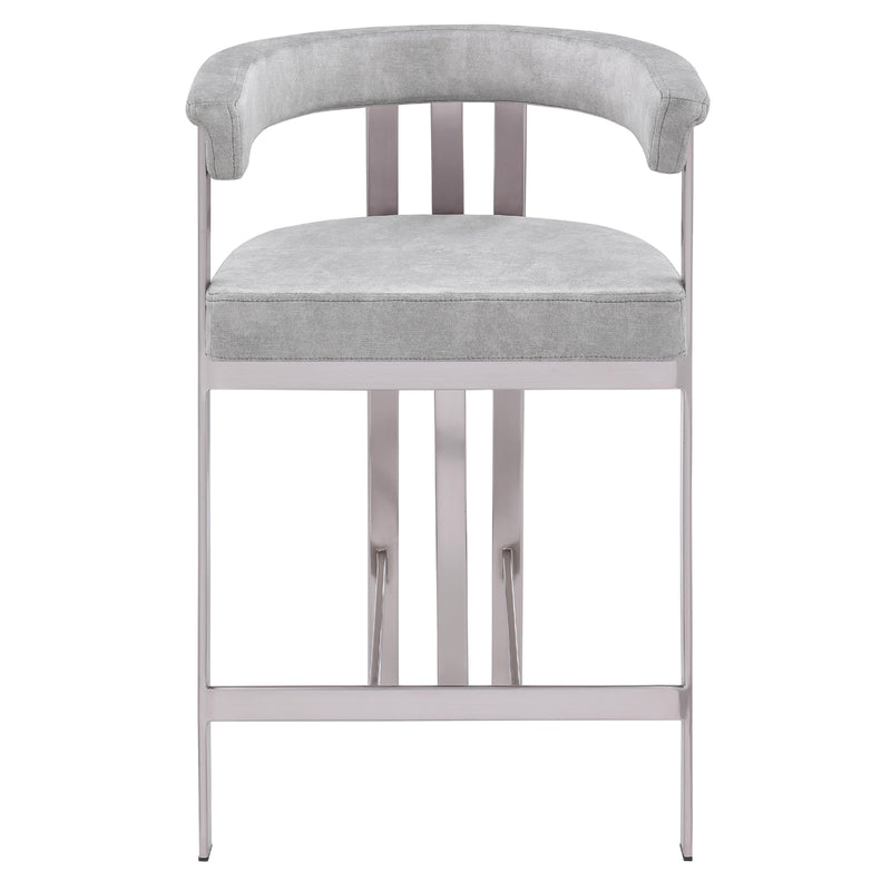 Meridian Marcello Grey Velvet Counter Stool IMAGE 5