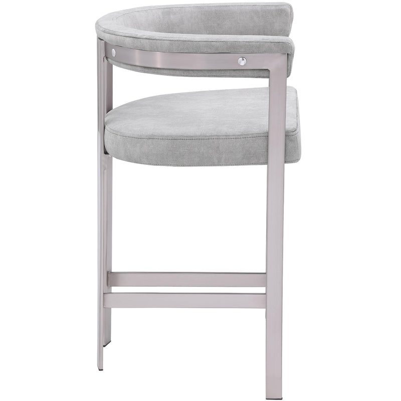 Meridian Marcello Grey Velvet Counter Stool IMAGE 6