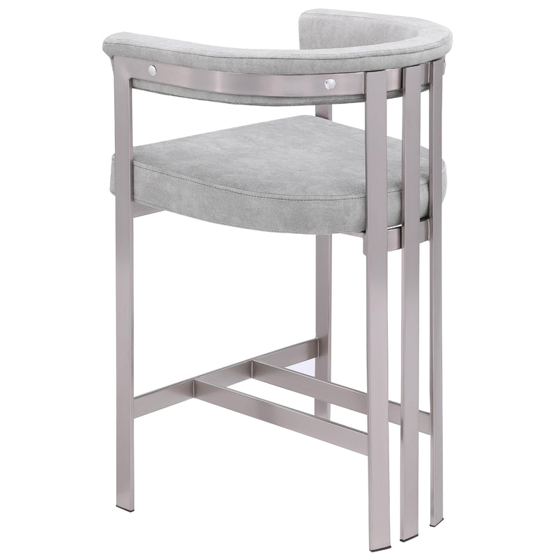 Meridian Marcello Grey Velvet Counter Stool IMAGE 7