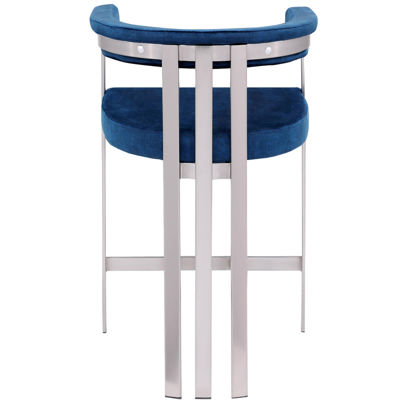 Meridian Marcello Navy Velvet Counter Stool IMAGE 3