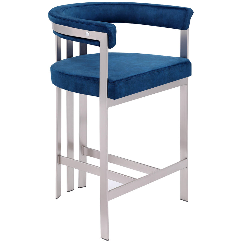 Meridian Marcello Navy Velvet Counter Stool IMAGE 4