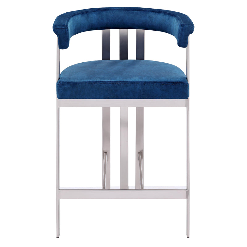 Meridian Marcello Navy Velvet Counter Stool IMAGE 5