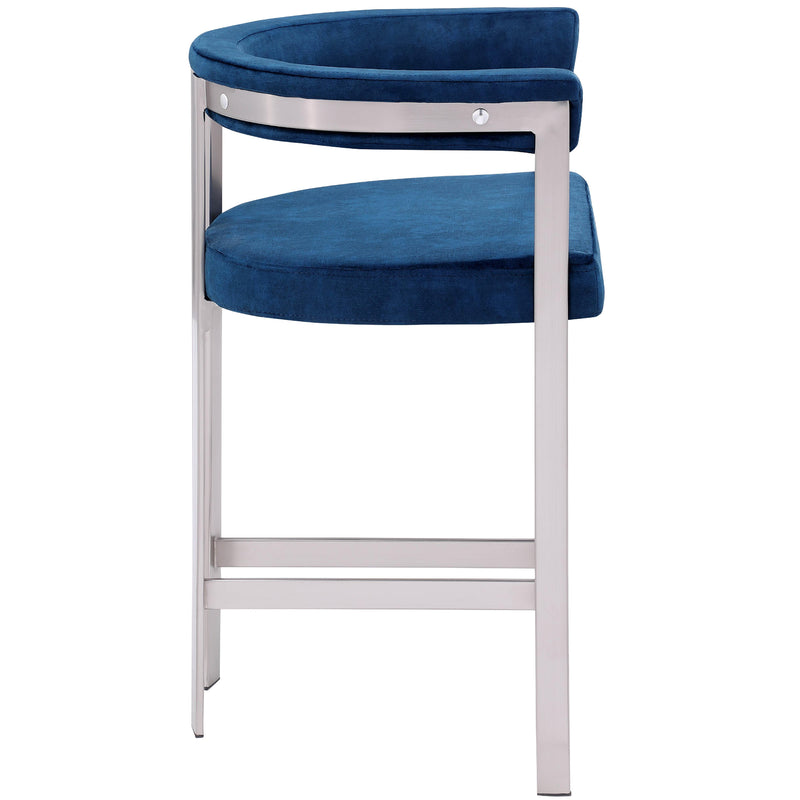 Meridian Marcello Navy Velvet Counter Stool IMAGE 6