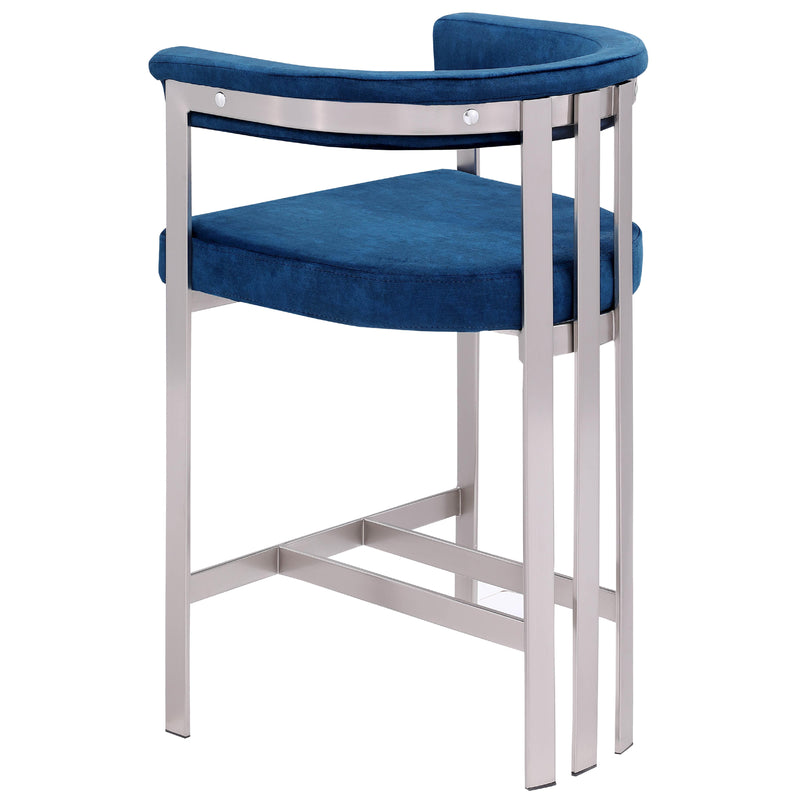 Meridian Marcello Navy Velvet Counter Stool IMAGE 7