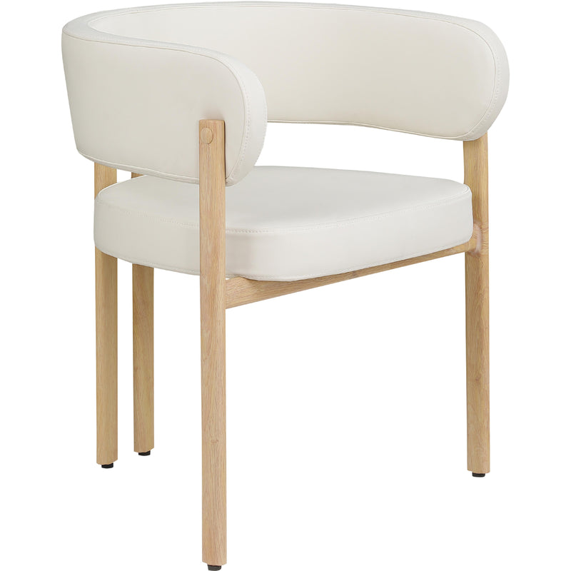 Meridian Gideon Cream Vegan Leather Dining Chair IMAGE 3