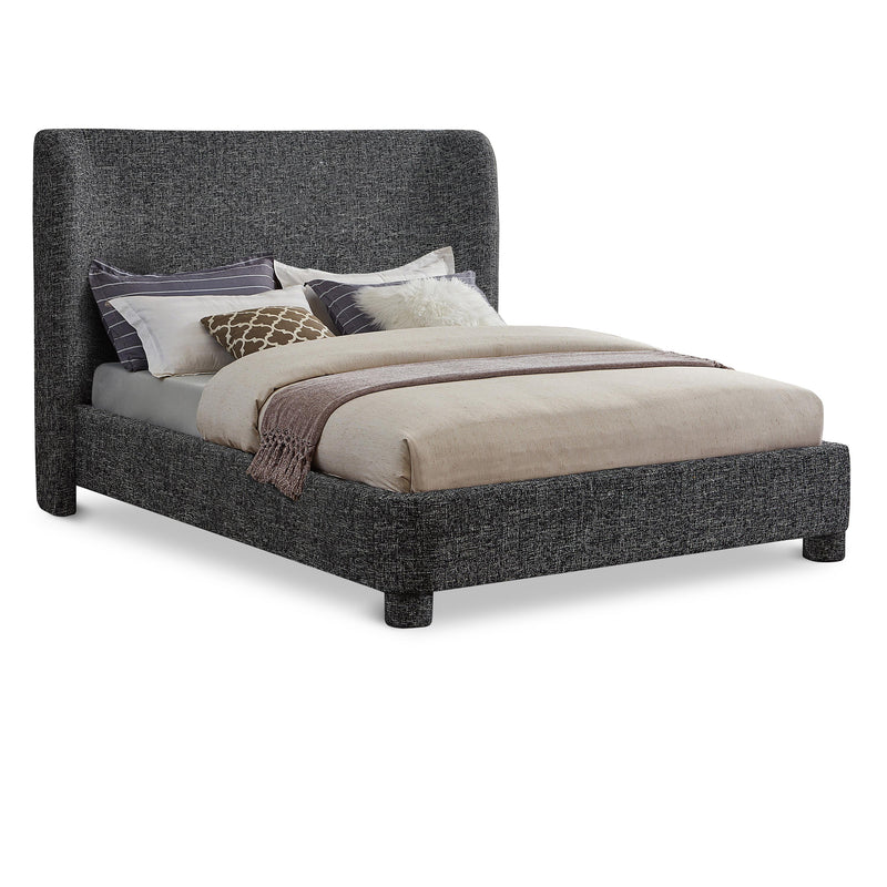 Meridian Penny Black Polyester Fabric Queen Bed IMAGE 1
