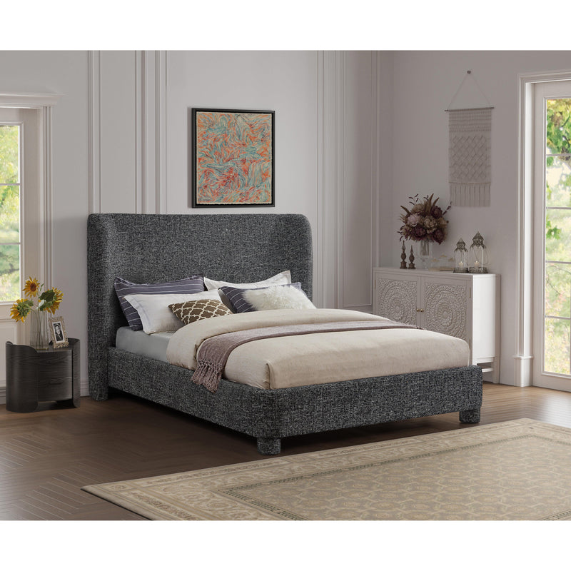 Meridian Penny Black Polyester Fabric Queen Bed IMAGE 2