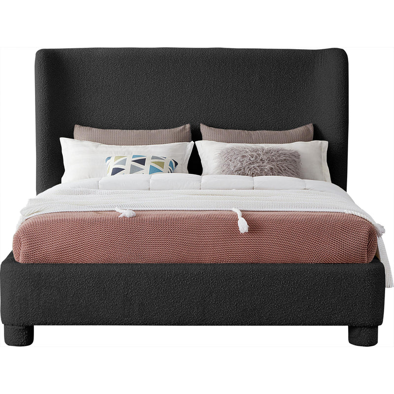 Meridian Penny Black Boucle Fabric Queen Bed IMAGE 3