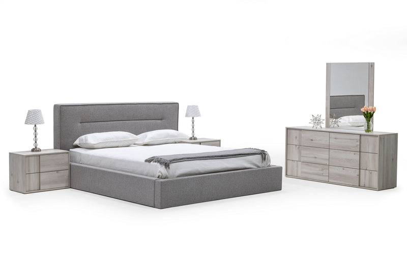 Nova Domus Juliana - Italian Modern Grey Upholstered Bed