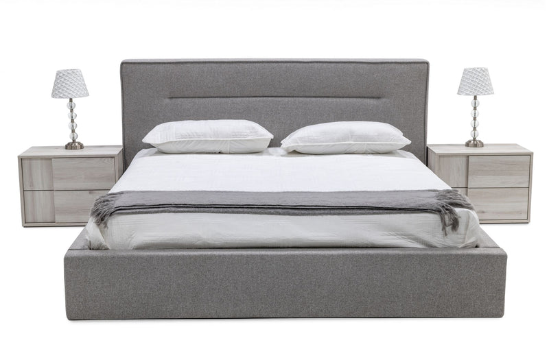 Nova Domus Juliana - Italian Modern Grey Upholstered Bed