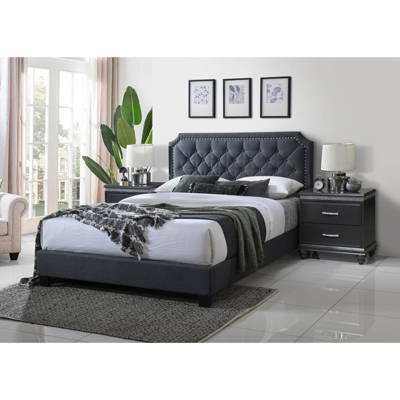 Crown Mark Gerri King Upholstered Panel Bed 5090-K-HBFB-NH/5090-KQ-RAIL IMAGE 2