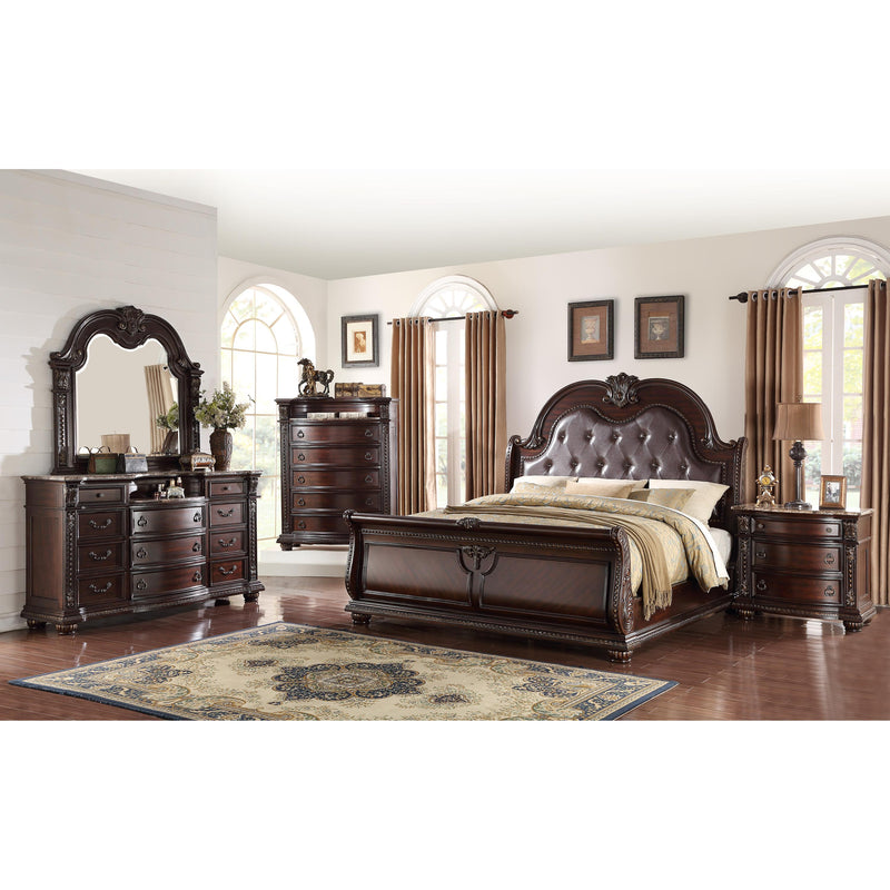 Crown Mark Stanley King Sleigh Bed B1600B-K-FB/B1600B-K-HB/B1600B-KQ-HBLEG/B1600B-KQ-RAIL IMAGE 2