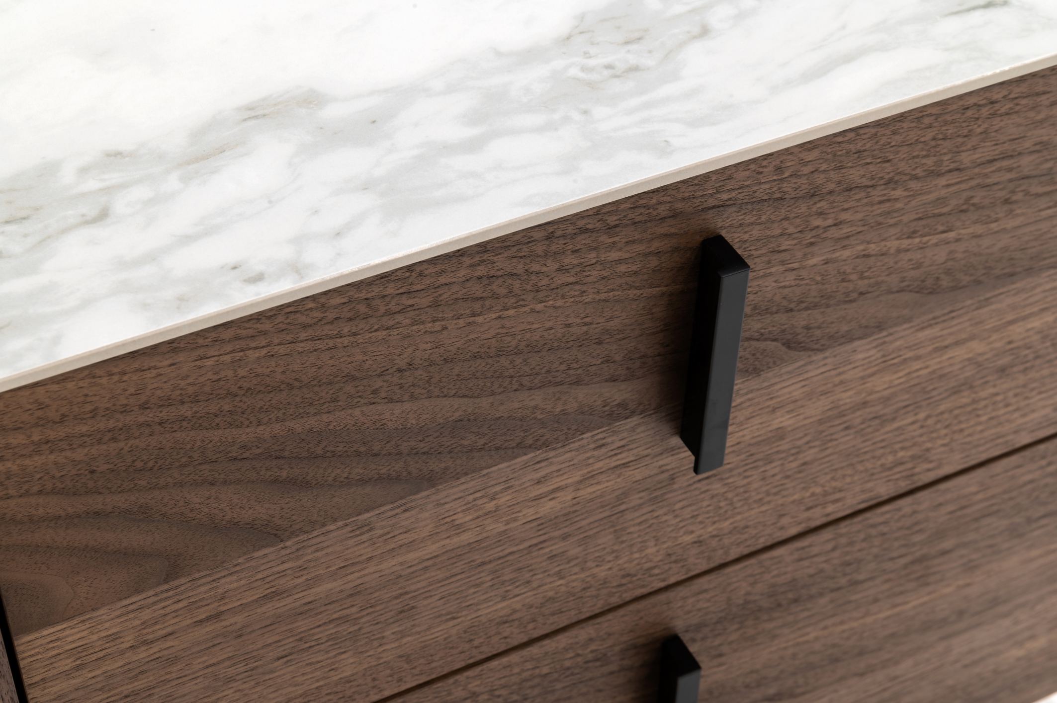 Modrest Chelton - Contemporary White Ceramic & Walnut Dresser