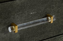Modrest Howard - Modern Shagreen Grey Leatherette & Gold Dresser