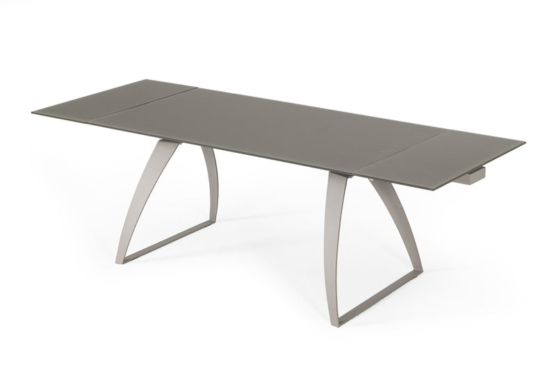 Modrest Pittson - Modern Extendable Grey Glass Dining Table