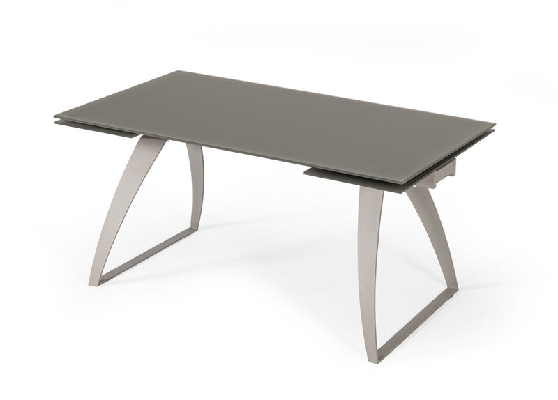 Modrest Pittson - Modern Extendable Grey Glass Dining Table