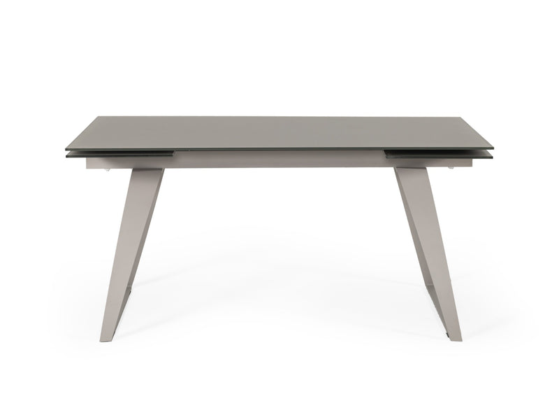Modrest Pittson - Modern Extendable Grey Glass Dining Table