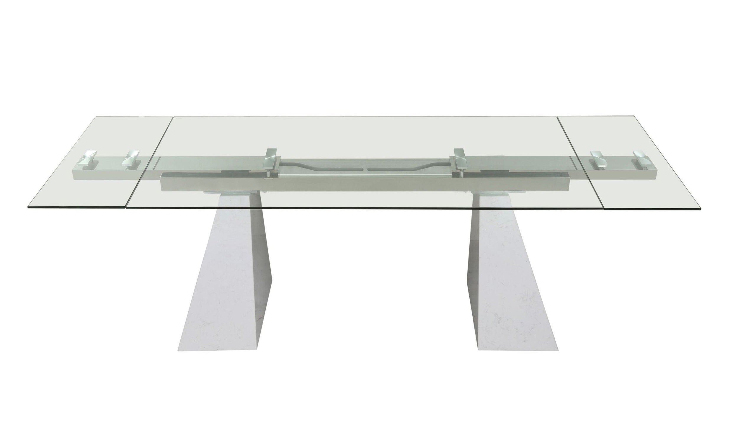 Modrest Latrobe - Modern Extendable Quartz Stone & Glass Dining Table