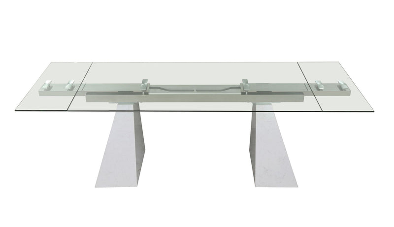 Modrest Latrobe - Modern Extendable Quartz Stone & Glass Dining Table