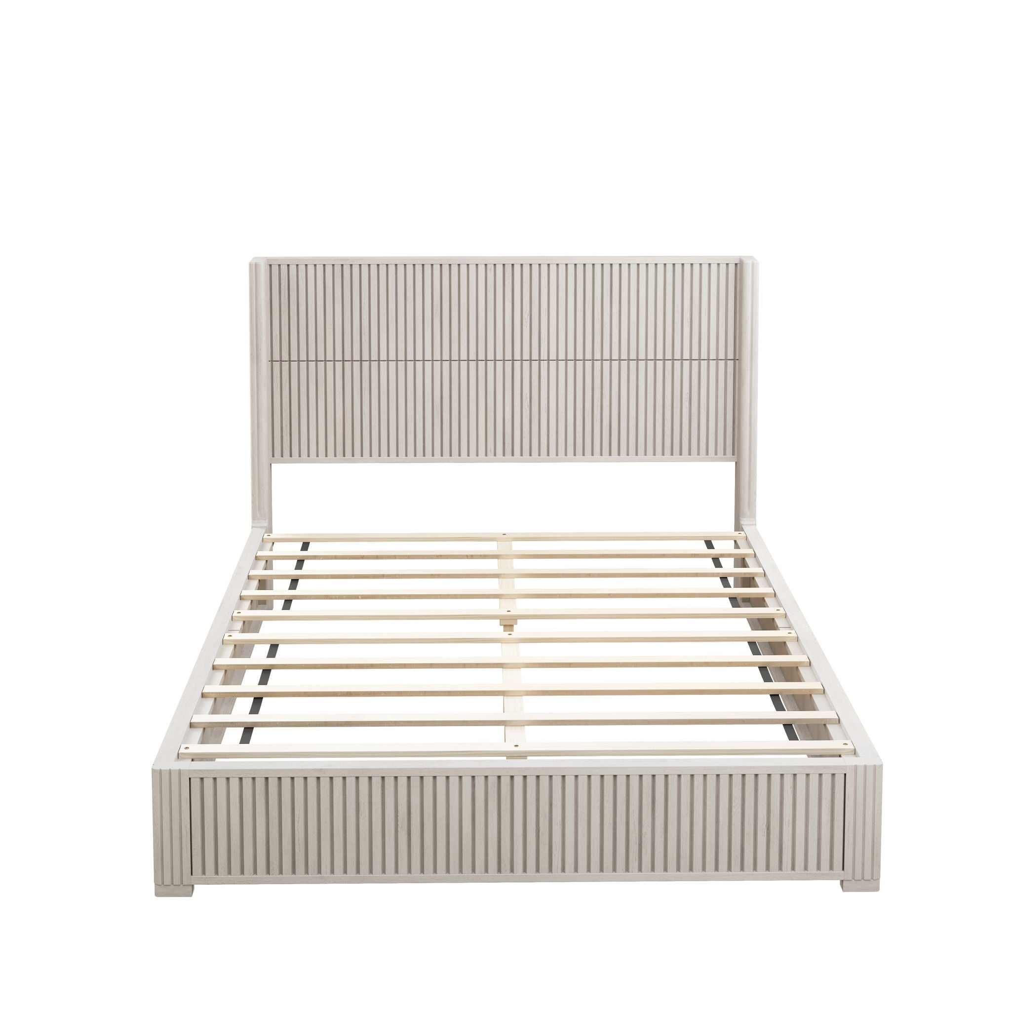 Platform Bed Frame With Headboard, Floor Standing Design