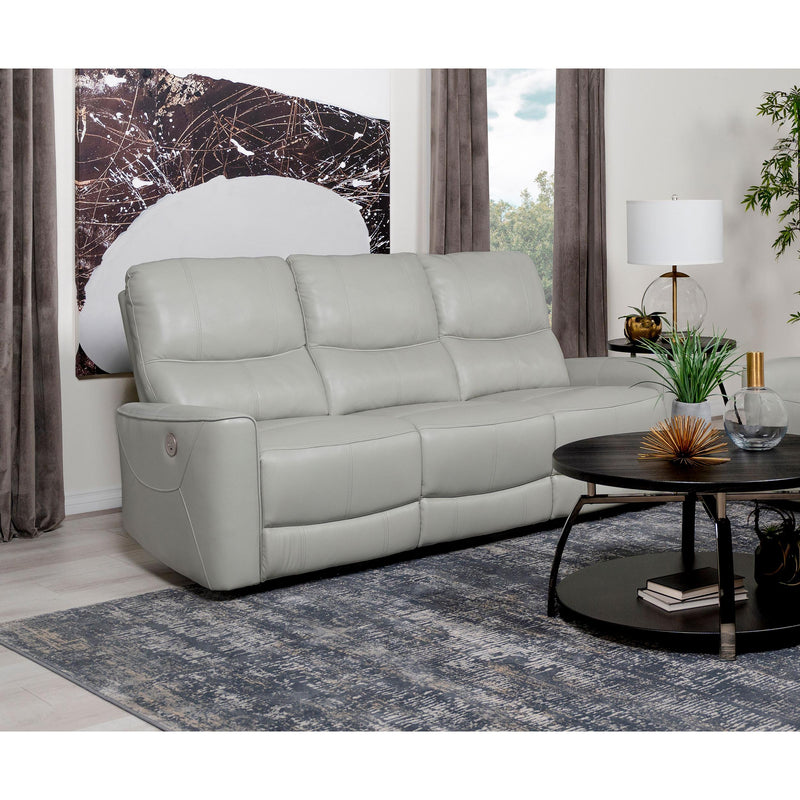Coaster Furniture Greenfield Power Reclining Leather Match Sofa 610261P IMAGE 2