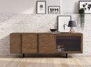 Modrest Glencoe - Modern Walnut & Grey Glass Buffet