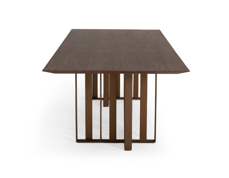 Modrest Livia - Modern Wenge & Gold Stainless Steel Dining Table