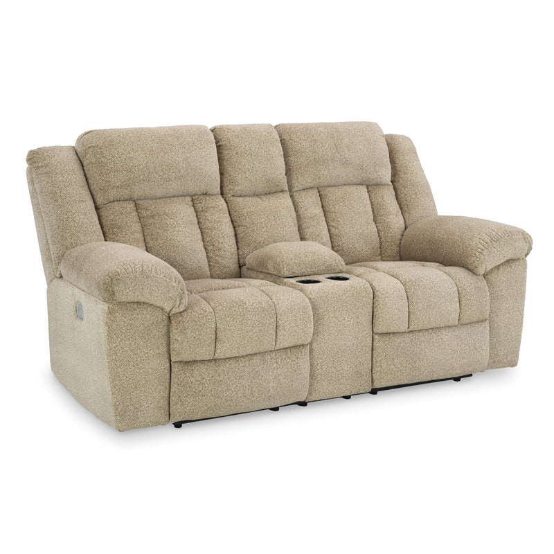 Signature Design by Ashley Tip-Off Power Reclining Fabric Loveseat with Console 6930518 IMAGE 1