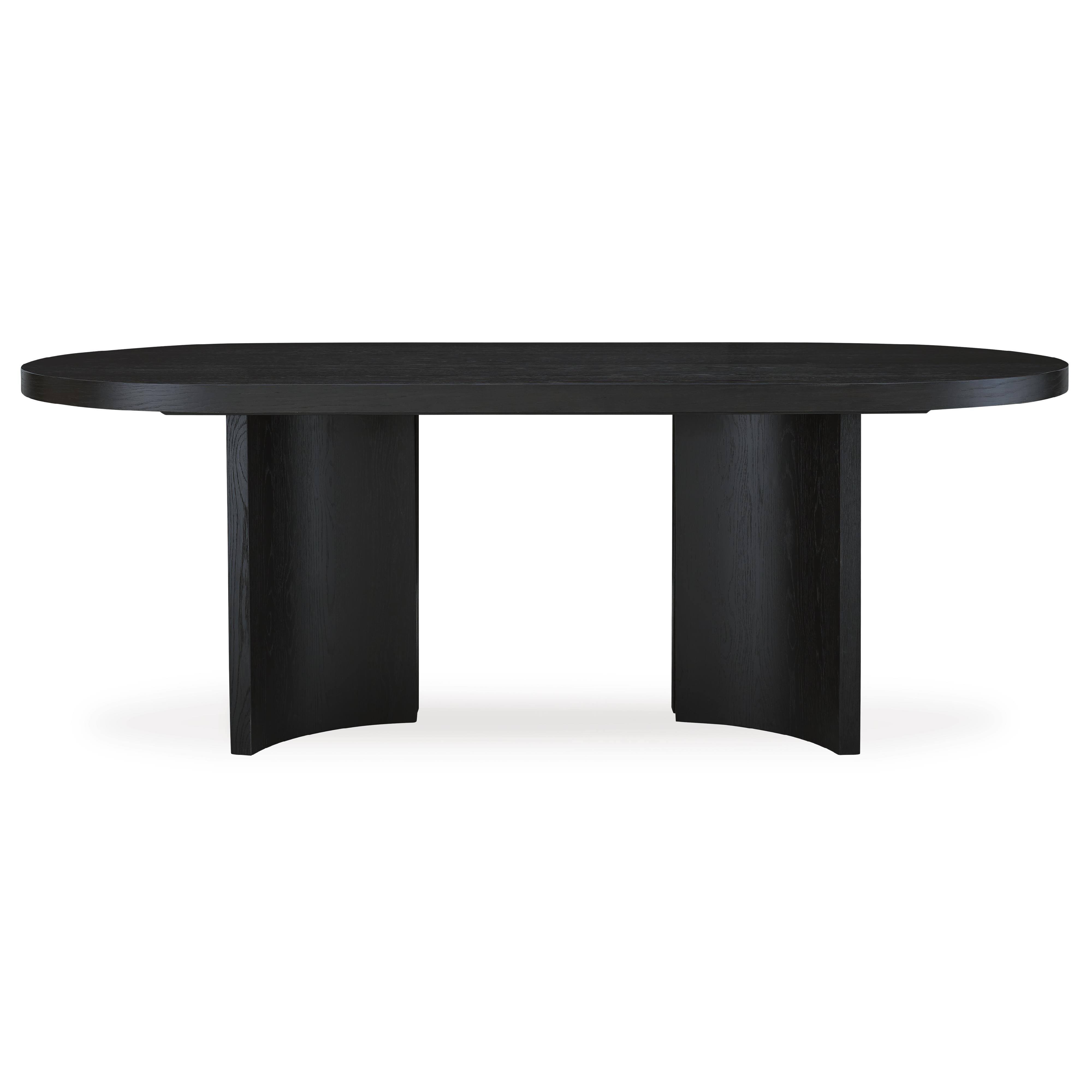 Signature Design by Ashley Oval Rowanbeck Dining Table with Pedestal Base D821-25 IMAGE 2