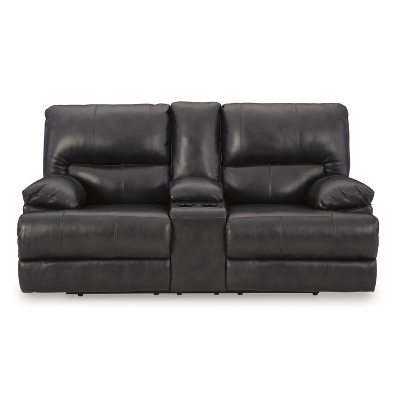 Signature Design by Ashley Mountainous Power Reclining Leather Match Loveseat with Console U6580118 IMAGE 3