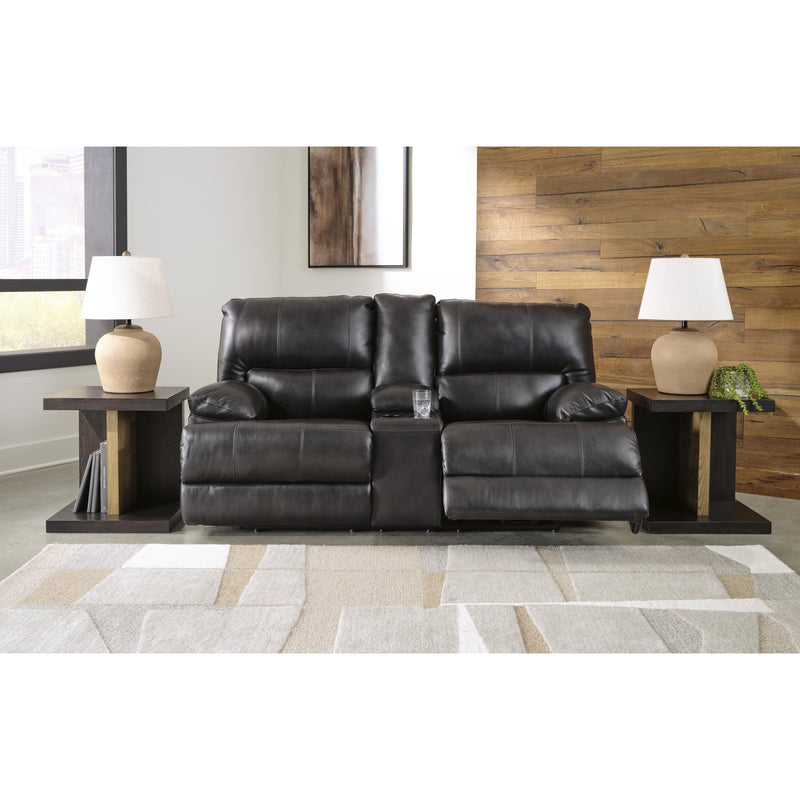 Signature Design by Ashley Mountainous Power Reclining Leather Match Loveseat with Console U6580118 IMAGE 7