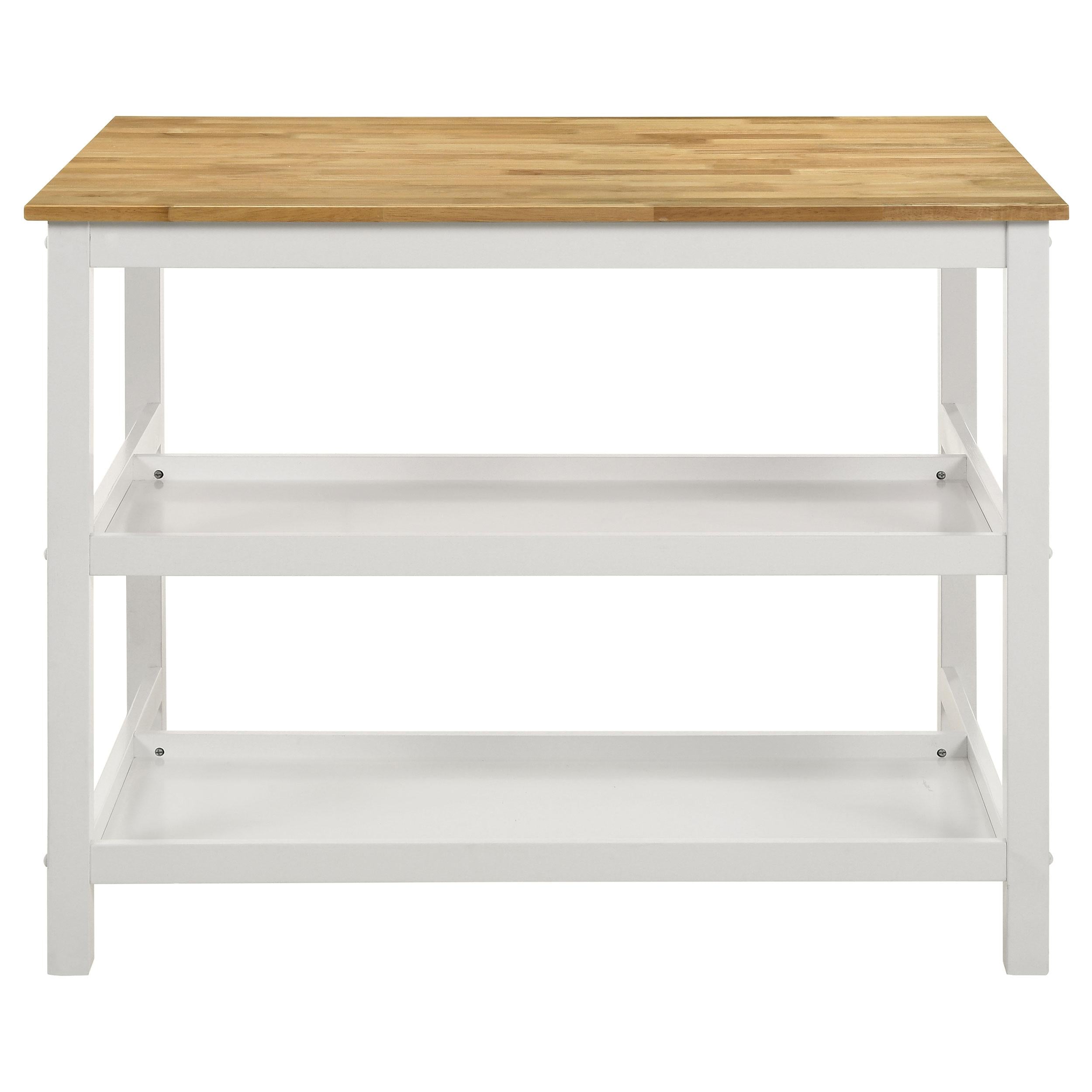 Coaster Furniture Hollis 122246 Kitchen Island Counter Height Table With Pot Rack - Brown/White IMAGE 9