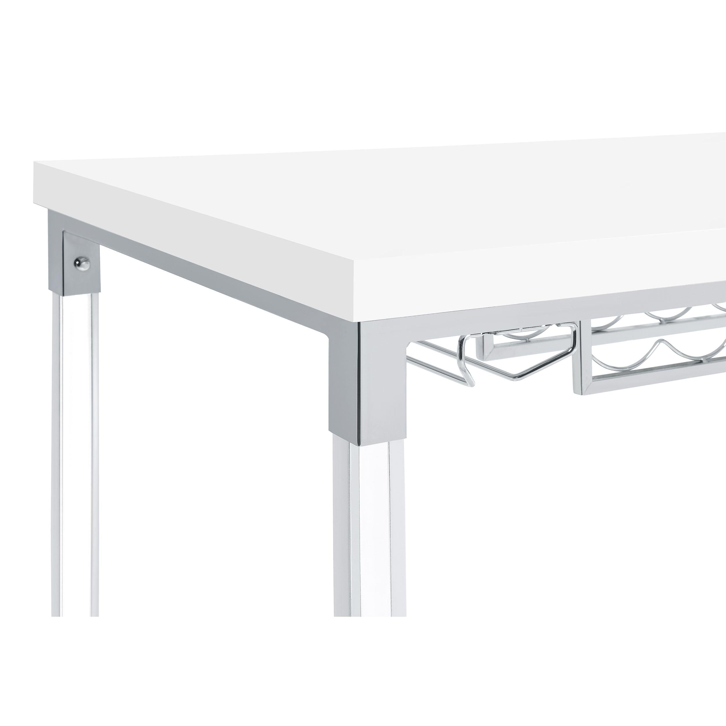 Coaster Furniture Norcrest 182101 Pub Height Bar Table with Acrylic Legs and Wine Storage - White High Gloss IMAGE 11