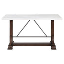 Coaster Furniture Aldrich Counter Height Dining Table with Marble Top and Trestle Base 182438 IMAGE 3