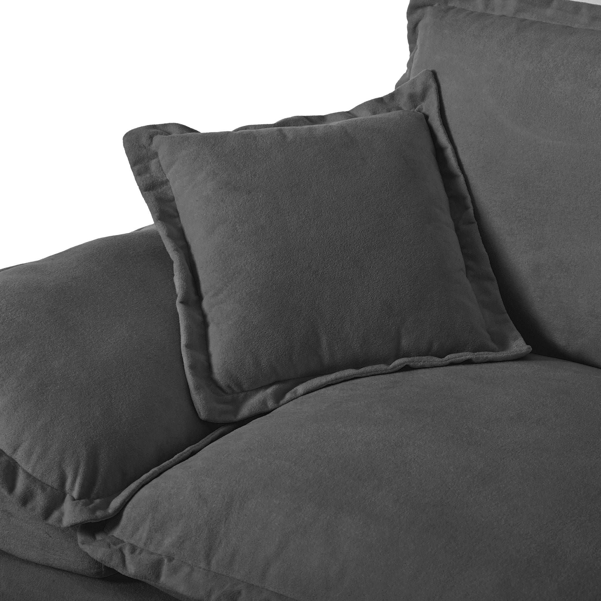 Modular Sectional Sofa With Movable Ottoman & Pillows